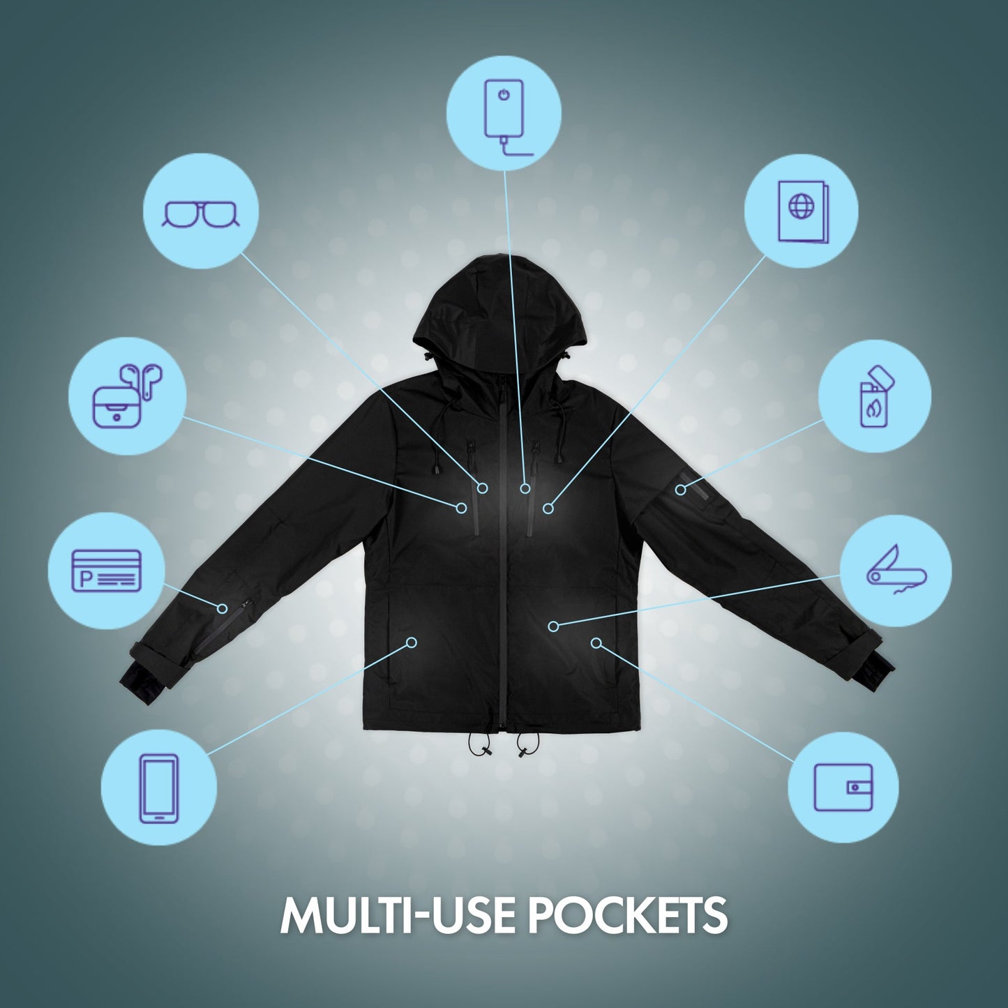 Women jacket with multi pockets