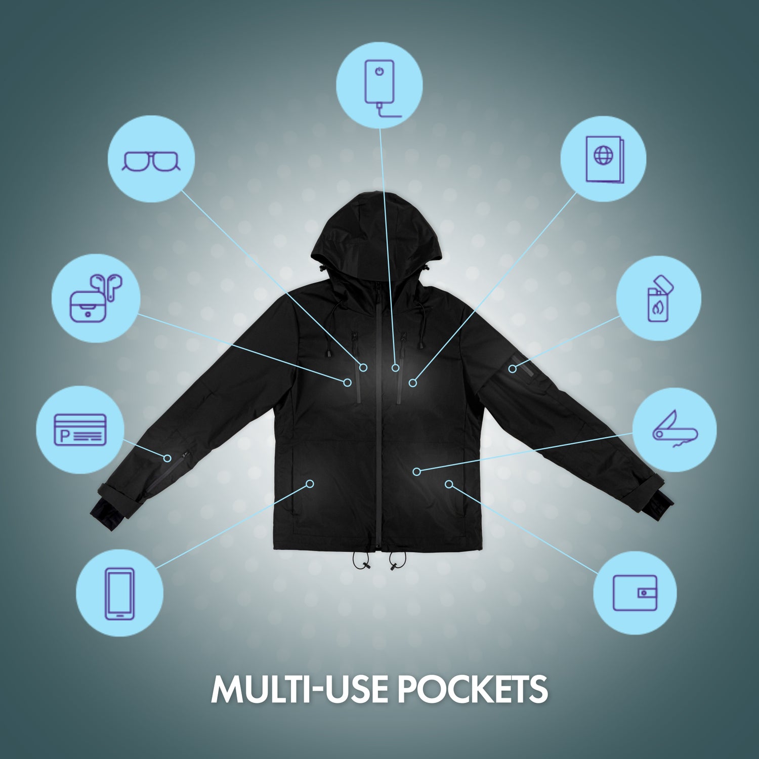 Heat Vest Jacket with Multi Use Pockets